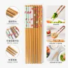 Colorful bamboo chopsticks are portable and practical for home use. They are durable and essential for dining tables details Picture